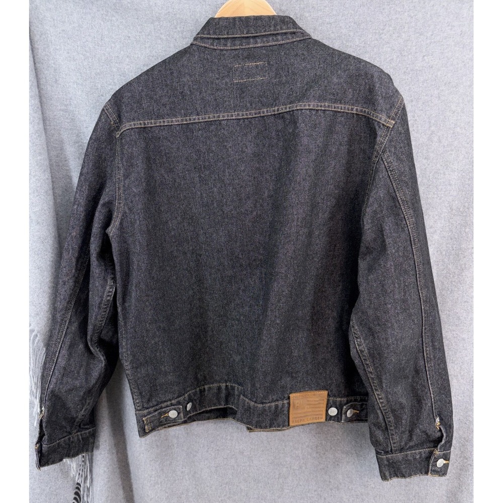 Vintage Ralph Lauren Jeans Co Denim Trucker Jacket Mens XL Black Jean - Picture 6 of 9